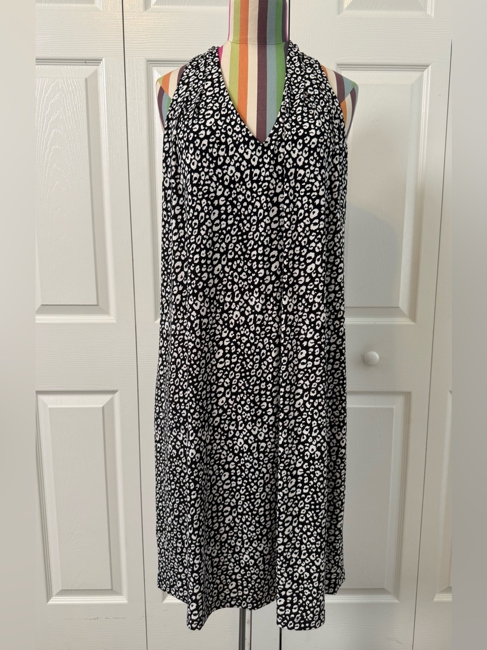 Tommy Bahama Black and White Animal Print Halter Dress